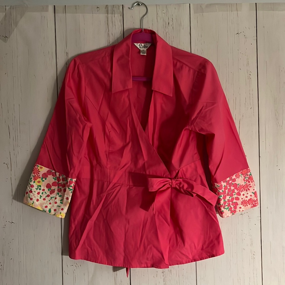 Lilly Pulitzer Nina Wrap Shirt 12